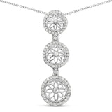0.38 Carat Genuine White Diamond .925 Sterling Silver Pendant - Fashion Apparel 
