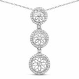 0.38 Carat Genuine White Diamond .925 Sterling Silver Pendant - Fashion Apparel 