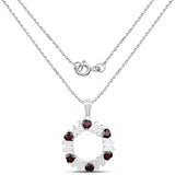 3.00 Carat Genuine Garnet .925 Sterling Silver Pendant - Fashion Apparel 