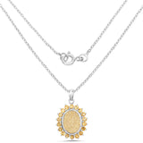 7.70 Carat Genuine Golden Drusy and Citrine .925 Sterling Silver Pendant - Fashion Apparel 
