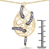 14K Yellow Gold Plated 0.68 Carat Genuine Tanzanite .925 Sterling Silver Pendant - Fashion Apparel 