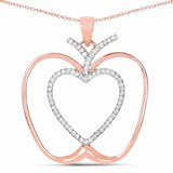 14K Rose Gold Plated 0.19 Carat Genuine White Diamond .925 Sterling Silver Pendant - Fashion Apparel 