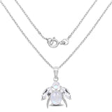 7.43 Carat Genuine White Rainbow Moonstone, Crystal Quartz and White Topaz .925 Sterling Silver Pendant - Fashion Apparel 
