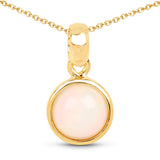 14K Yellow Gold Plated 0.85 Carat Genuine Ethiopian Opal .925 Sterling Silver Pendant - Fashion Apparel 