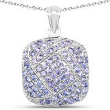 2.73 Carat Genuine Tanzanite .925 Sterling Silver Pendant - Fashion Apparel 