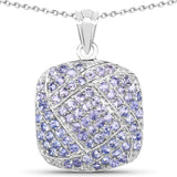 2.73 Carat Genuine Tanzanite .925 Sterling Silver Pendant - Fashion Apparel 