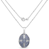 2.23 Carat Genuine Tanzanite and White Topaz .925 Sterling Silver Pendant - Fashion Apparel 