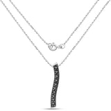 0.30 Carat Genuine Black Diamond .925 Sterling Silver Pendant - Fashion Apparel 