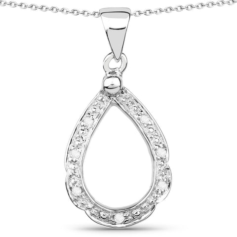 0.06 Carat Genuine White Diamond .925 Sterling Silver Pendant - Fashion Apparel 