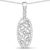 0.22 Carat Genuine White Diamond .925 Sterling Silver Pendant - Fashion Apparel 