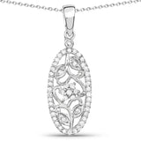 0.22 Carat Genuine White Diamond .925 Sterling Silver Pendant - Fashion Apparel 