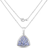 1.96 Carat Genuine Tanzanite .925 Sterling Silver Pendant - Fashion Apparel 