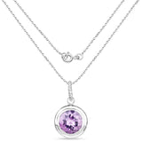 8.00 Carat Genuine Amethyst .925 Sterling Silver Pendant - Fashion Apparel 