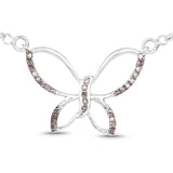 0.27 Carat Genuine Champagne Diamond .925 Sterling Silver Pendant - Fashion Apparel 