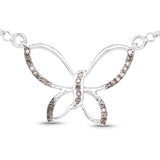 0.27 Carat Genuine Champagne Diamond .925 Sterling Silver Pendant - Fashion Apparel 