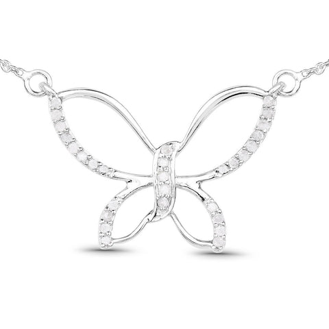 0.27 Carat Genuine White Diamond .925 Sterling Silver Pendant - Fashion Apparel 