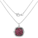 1.43 Carat Genuine Ruby .925 Sterling Silver Pendant - Fashion Apparel 
