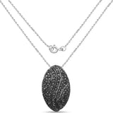 0.23 Carat Genuine Black Diamond .925 Sterling Silver Pendant - Fashion Apparel 