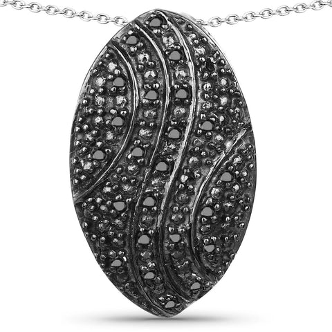 0.23 Carat Genuine Black Diamond .925 Sterling Silver Pendant - Fashion Apparel 