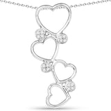 0.07 Carat Genuine White Diamond .925 Sterling Silver Pendant - Fashion Apparel 