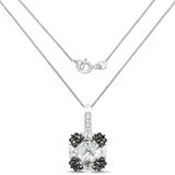 2.72 Carat Genuine Multi Stones .925 Sterling Silver Pendant - Fashion Apparel 