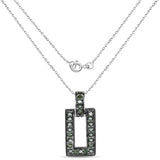 0.36 Carat Genuine Green Diamond .925 Sterling Silver Pendant - Fashion Apparel 