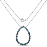 3.78 Carat Genuine London Blue Topaz .925 Sterling Silver Pendant - Fashion Apparel 