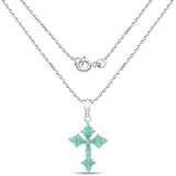 1.14 Carat Genuine Emerald .925 Sterling Silver Pendant - Fashion Apparel 