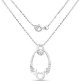 0.14 Carat Genuine White Diamond .925 Sterling Silver Pendant - Fashion Apparel 