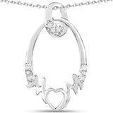 0.14 Carat Genuine White Diamond .925 Sterling Silver Pendant - Fashion Apparel 