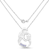 0.14 Carat Genuine Tanzanite .925 Sterling Silver Pendant - Fashion Apparel 