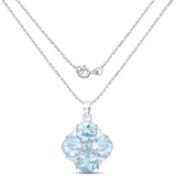 12.61 Carat Genuine Blue Topaz .925 Sterling Silver Pendant - Fashion Apparel 