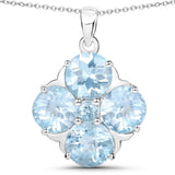 12.61 Carat Genuine Blue Topaz .925 Sterling Silver Pendant - Fashion Apparel 