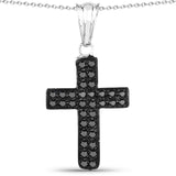 0.51 Carat Genuine Black Diamond .925 Sterling Silver Pendant - Fashion Apparel 