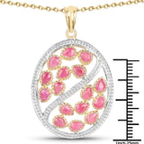 14K Yellow Gold Plated 3.20 Carat Genuine Ruby .925 Sterling Silver Pendant - Fashion Apparel 