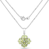 3.40 Carat Genuine Peridot .925 Sterling Silver Pendant - Fashion Apparel 