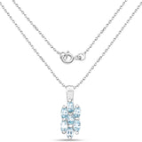 1.75 Carat Genuine Blue Topaz .925 Sterling Silver Pendant - Fashion Apparel 