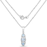 1.17 Carat Genuine Blue Topaz .925 Sterling Silver Pendant - Fashion Apparel 