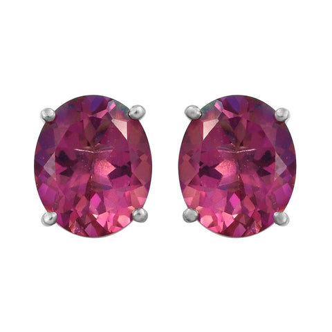 Polished Bahaman Pink Quartz Studded Earring With Rhodium Plated Sterling Silver - Fashion Apparel 