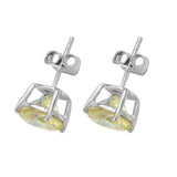 Rhodium Plated Sterling Silver Earring With Polished Chocolate Coated Topaz Gemstones. - Fashion Apparel 