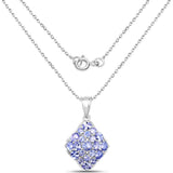 2.69 Carat Genuine Tanzanite .925 Sterling Silver Pendant - Fashion Apparel 
