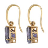 Odyssey Tanzanite Earrings Polished With Yellow Gold Rhodium In Sterling Silver. - Fashion Apparel 