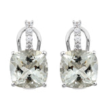 Sterling Silver, White Zircon With Amethyst Sterling Silver Pendant With Polished With Rhodium. - Fashion Apparel 