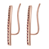 Rose Gold Rhodium Plated Sterling Silver Earring With Rhodolite Garnet - Fashion Apparel 