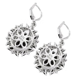 Drop Style Sterling Silver Rhodium Plated Earring Adorned With Black Star Diopside And, Black Spinel - Fashion Apparel 