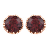 Rhodolite Garnet And Natural White Zircon Crafted In Rose Gold Rhodium Plated Sterling Silver Earring. - Fashion Apparel 