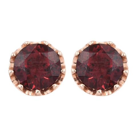 Rhodolite Garnet And Natural White Zircon Crafted In Rose Gold Rhodium Plated Sterling Silver Earring. - Fashion Apparel 