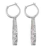 Rhodium Plated Sterling Silver Earring With Polished Natural White Zircon, White Sapphire, White Topaz, And Petalite Gemstones - Fashion Apparel 