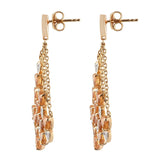 Yellow Gold Rhodium Plated Sterling Silver Earring With Citrine And Natural White Zircon - Fashion Apparel 