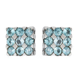 Rhodium Plated Sterling Silver Earring With Polished Apatite - Fashion Apparel 